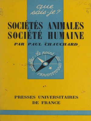cover image of Sociétés animales, société humaine